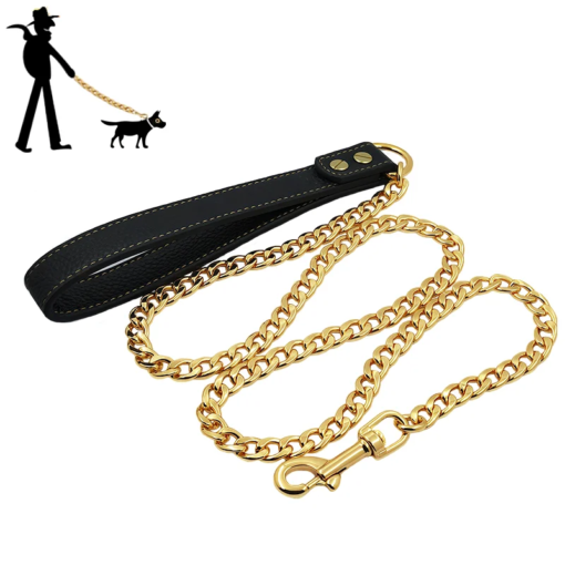 Guinzaglio per Cani in Acciaio Inox Dorato - Resistente e Elegante - immagine 4
