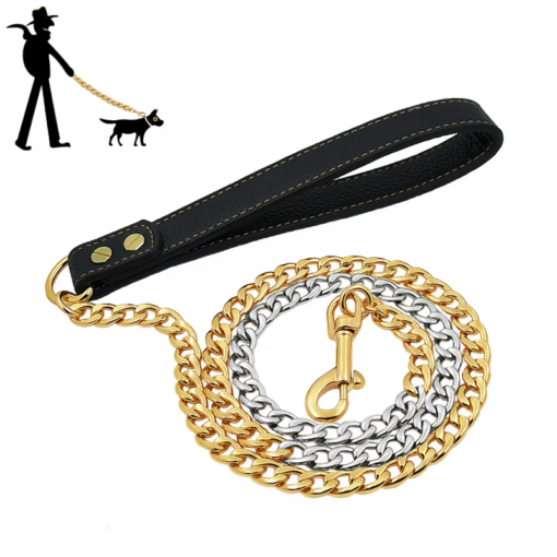 Guinzaglio per Cani in Acciaio Inox Dorato - Resistente e Elegante - immagine 6