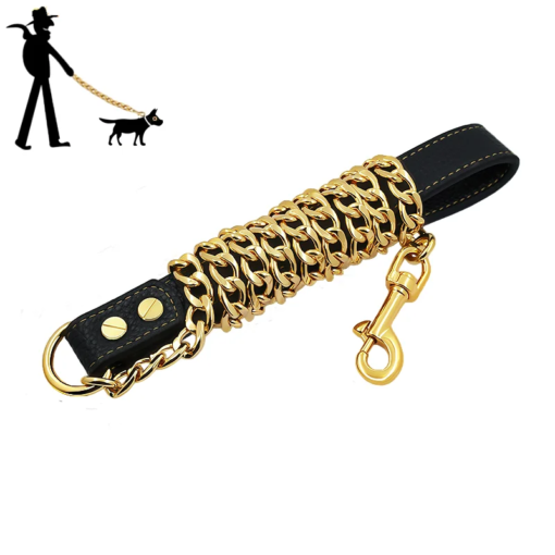 Guinzaglio per Cani in Acciaio Inox Dorato - Resistente e Elegante - immagine 3