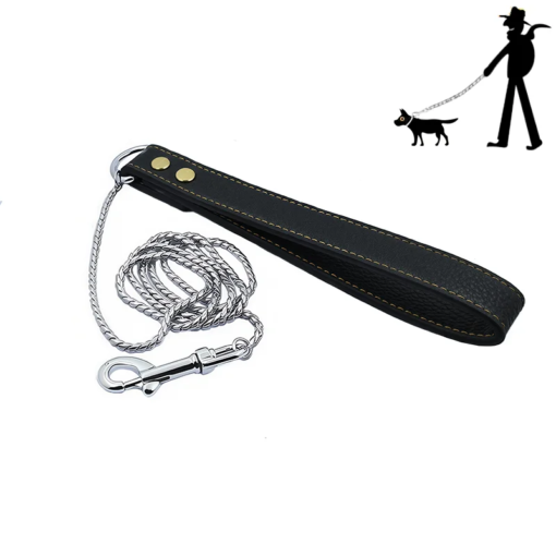 Guinzaglio a Catena in Acciaio Inox Oro/Argento per Cani Taglia Piccola/Media - immagine 4