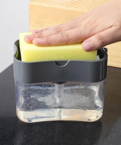 Dispenser Sapone Cucina con Porta Spugna Integrato