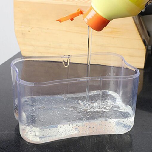 Dispenser Sapone Cucina con Porta Spugna Integrato - immagine 3