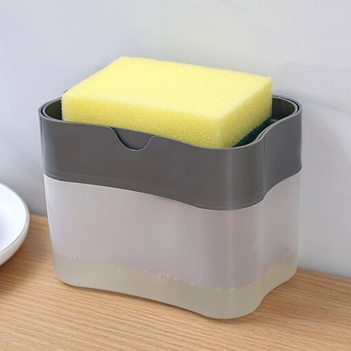 Dispenser Sapone Cucina con Porta Spugna Integrato - immagine 5