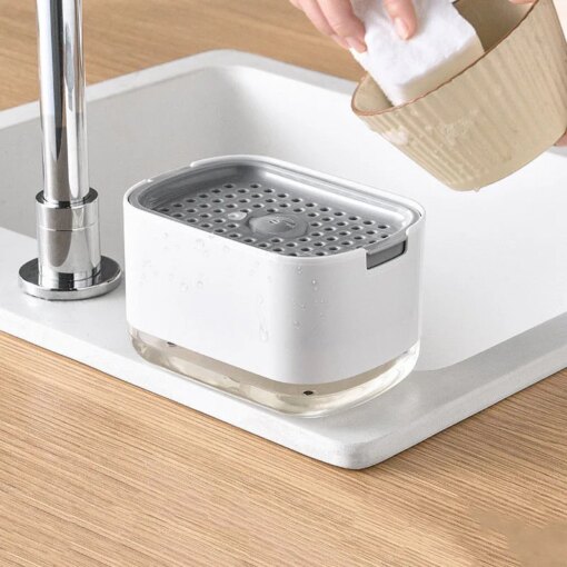 Dispenser Sapone Cucina con Portasponge Integrato - immagine 2