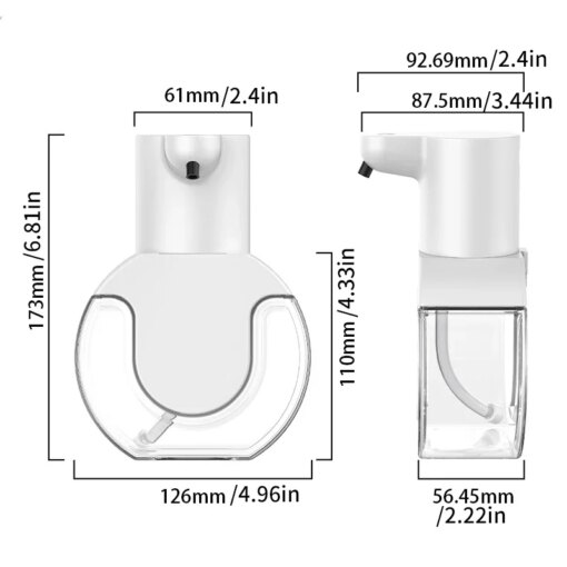 Dispenser Sapone Automatico Schiumogeno Ricaricabile USB - Bianco - immagine 6