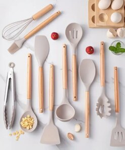 Alternative view of Set 12 Utensili Cucina Silicone e Legno Antiaderenti Resistenti al Calore