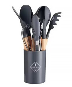Alternative view of Set 12 Utensili Cucina Silicone con Manico in Legno