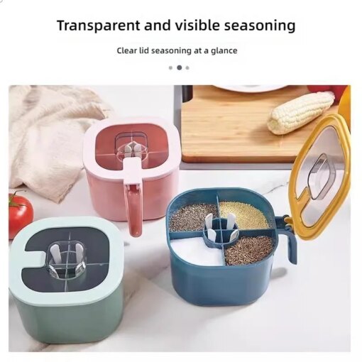 Set 4 Porta Spezie Ermetici Grande Capacità - immagine 3