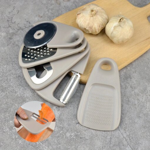 Set 5 Utensili Cucina Impilabili Grigio
