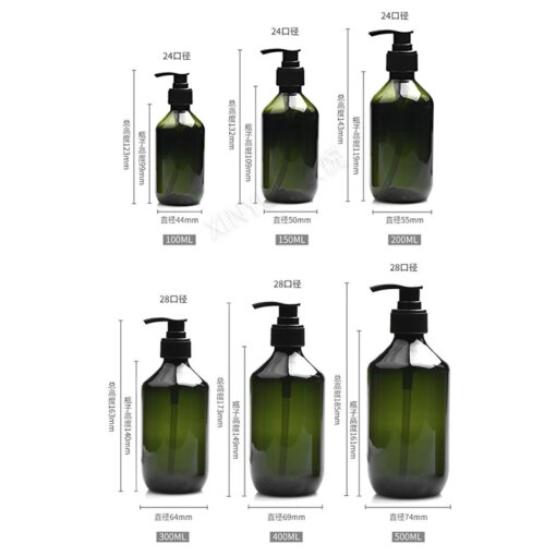 Flaconi Dispenser Vuoti con Pompa 100/200/300/400/500ml - Plastica PET Ricaricabili per Sapone, Shampoo, Detersivo - immagine 2