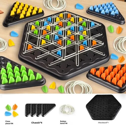 Scacchiera Triangolare a Catena - Sfida Strategica per Tutte le Età - immagine 6