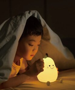 Alternative view of Lampada da Notte Ricaricabile USB a Forma di Pera in Silicone con Sensore Touch, Telecomando e 7 Colori LED - Ideale per Bambini