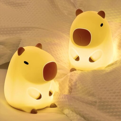 Lampada Notturna Capibara in Silicone per Bambini, Ricaricabile USB - immagine 5