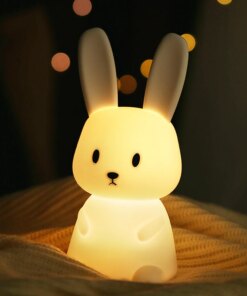 Lampada Notturna LED Silicone Touch Coniglio Balena Gatto Ricaricabile USB