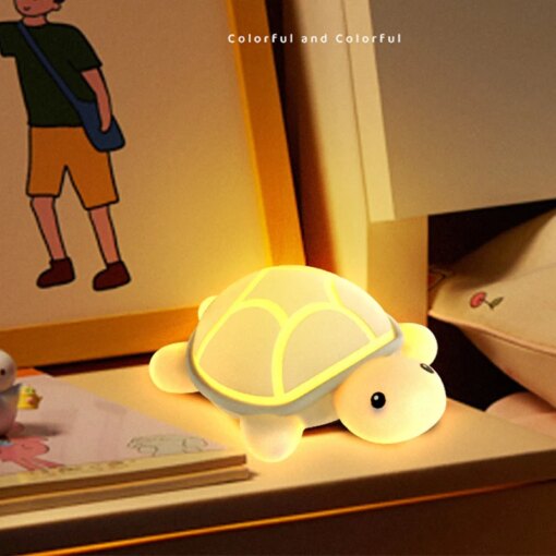 Lampada Tartaruga LED, Luce Notturna Silicone per Bambini, Colorata e Ricaricabile USB