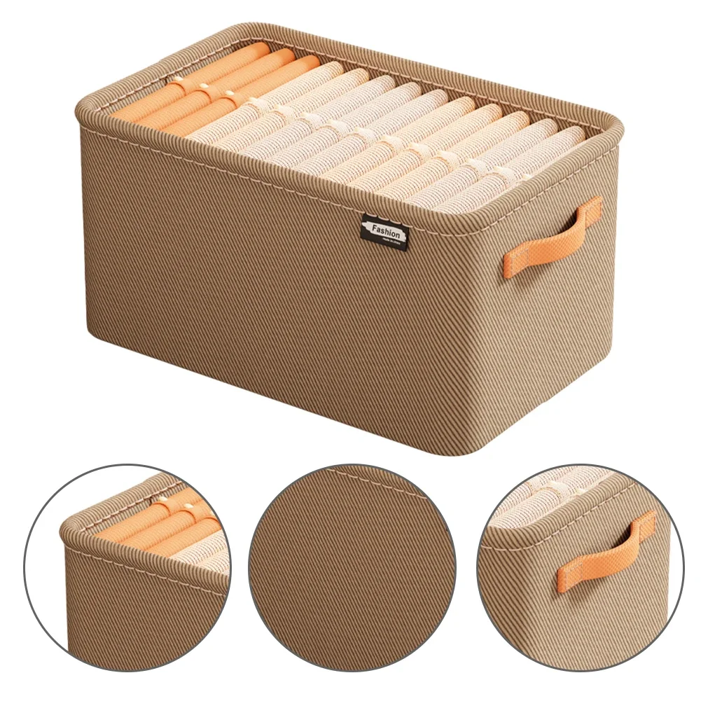 Cabinet Drawer Organizer Versatile Socks Storage Basket with Handle&Steel Frame Thickened Foldable Fabric Household Storage