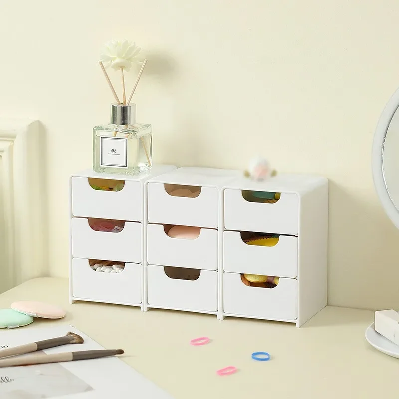 Chic 3-Tier Desk Organizer with Drawers - Ideal for Office Supplies, Jewelry & Cosmetics Storage - Portable Divider Box