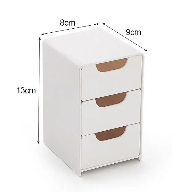 Chic 3-Tier Desk Organizer with Drawers - Ideal for Office Supplies, Jewelry & Cosmetics Storage - Portable Divider Box