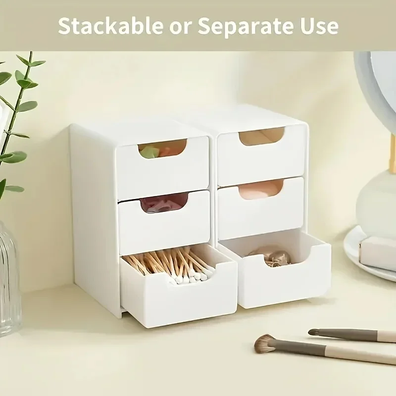 Chic 3-Tier Desk Organizer with Drawers - Ideal for Office Supplies, Jewelry & Cosmetics Storage - Portable Divider Box