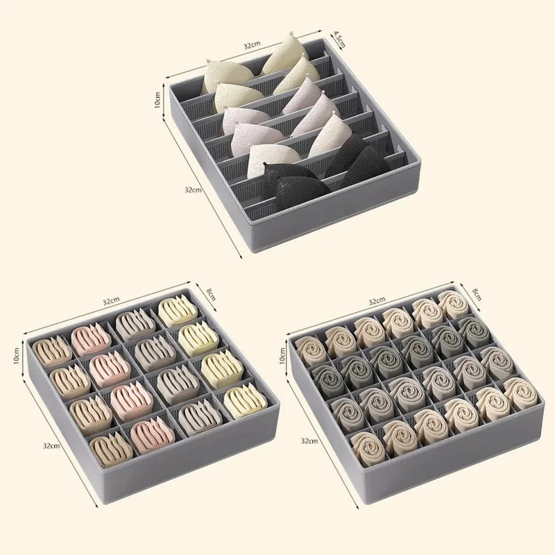 Underwear Organizer Bra Storage Box Panties Socks Storage Boxes Bedroom Wardrobe Clothes Organizer Foldable Drawer Separator Cas
