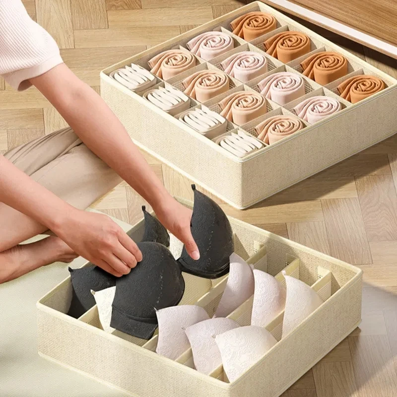 Underwear Organizer Bra Storage Box Panties Socks Storage Boxes Bedroom Wardrobe Clothes Organizer Foldable Drawer Separator Cas
