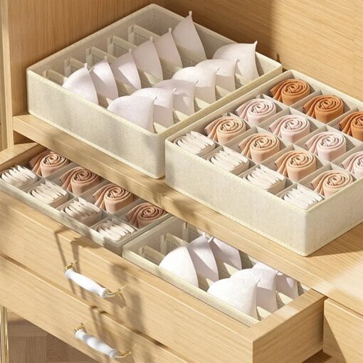 Organizer Intimo Reggiseni Calzini Cassettiera Pieghevole Armadio - immagine 2
