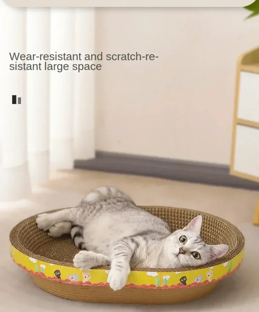 Cat Scratching Board Protect Furniture Grinding Claw Toys Oval Corrugated Paper Wear-resistant Cat Nest Cat Accessories
